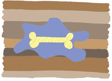 Illustration of soil ground layers with buried fossil bone